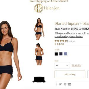 Helen Jon Skirted Hipster Size Medium Black In Like New Condition!